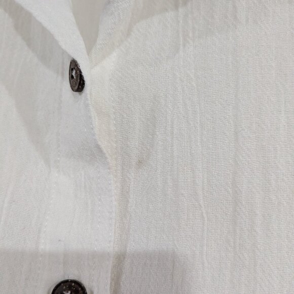 Patagonia Sleeveless Crinkle Blouse Cream White Size 4 - Picture 7 of 7